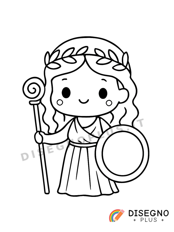 Disegno Divinità greca da colorare