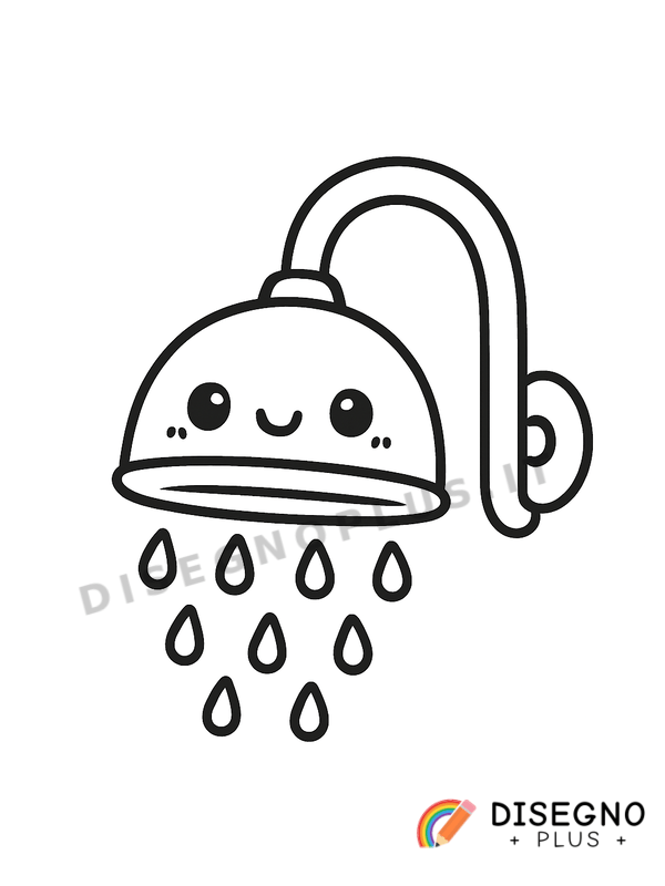 Doccia con getto d’acqua calda Disegno Doccia con getto d’acqua calda da stampare e colorare