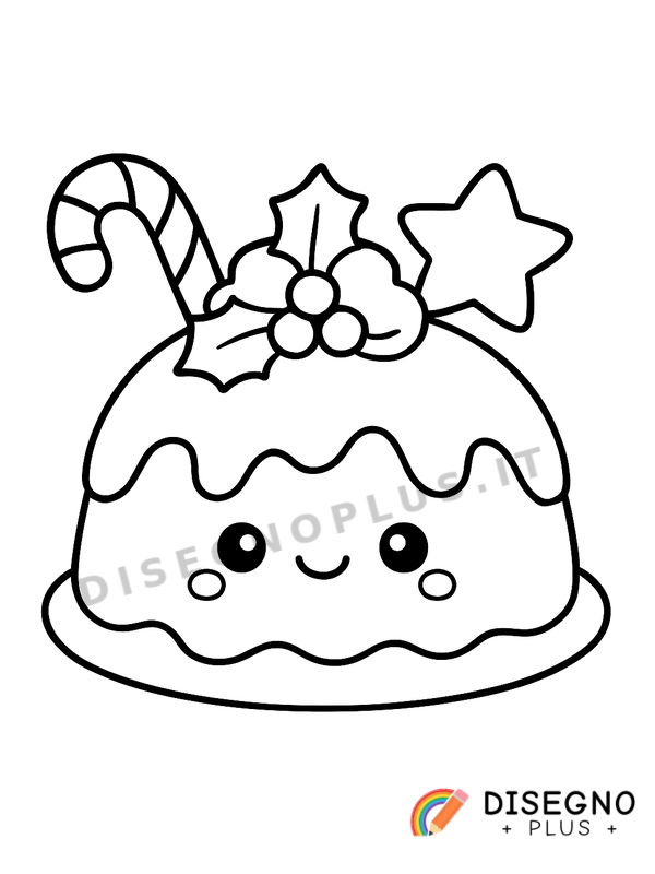 Disegno Dolce natalizio con canditi e cannella   da stampare e colorare