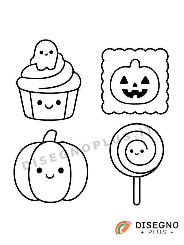 Disegno Dolcetti di Halloween da colorare
