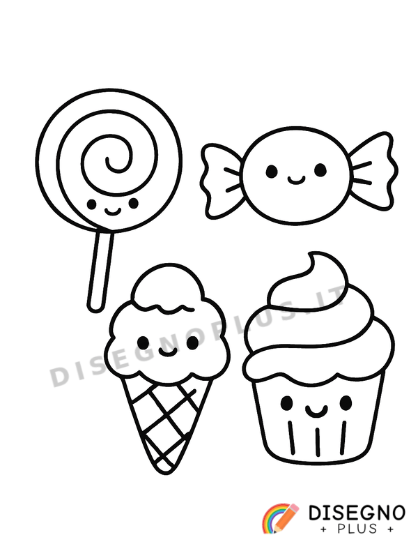 Disegno Dolciumi da colorare