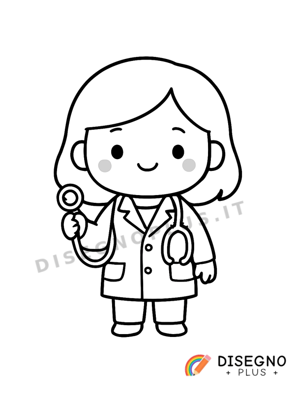 Disegno Dottoressa con occhiali e penna   da stampare e colorare