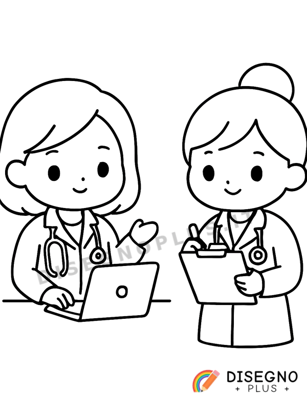 Disegno Dottoresse al lavoro in corsia   da stampare e colorare
