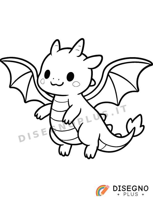 Disegno Drago volante da colorare