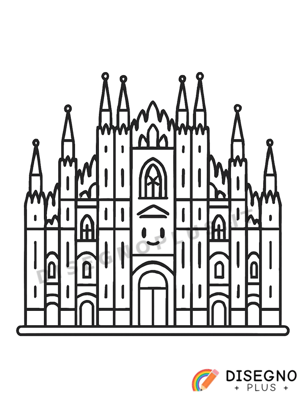 Disegno Duomo di Milano da colorare