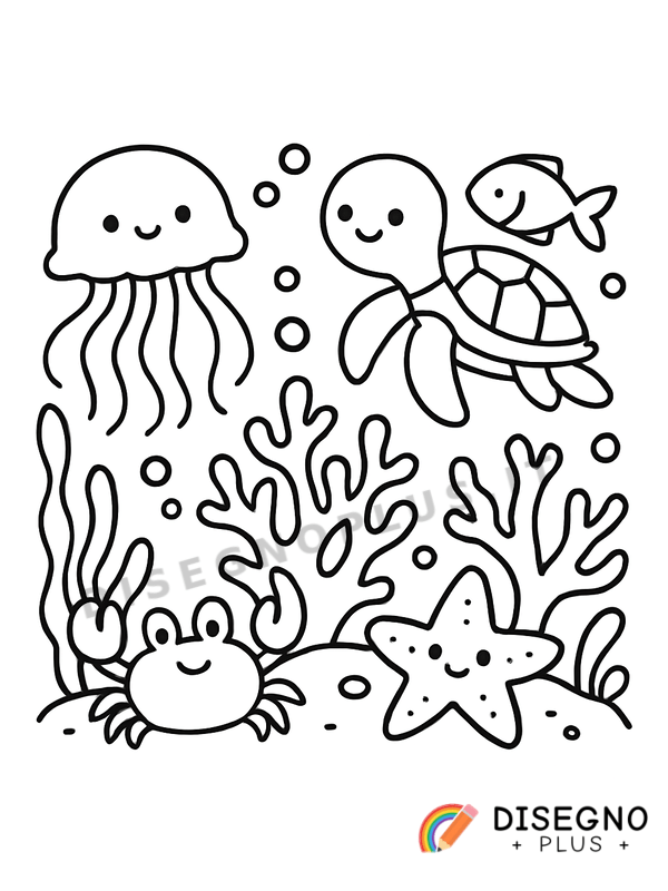 Disegno Ecosistemi marini da colorare