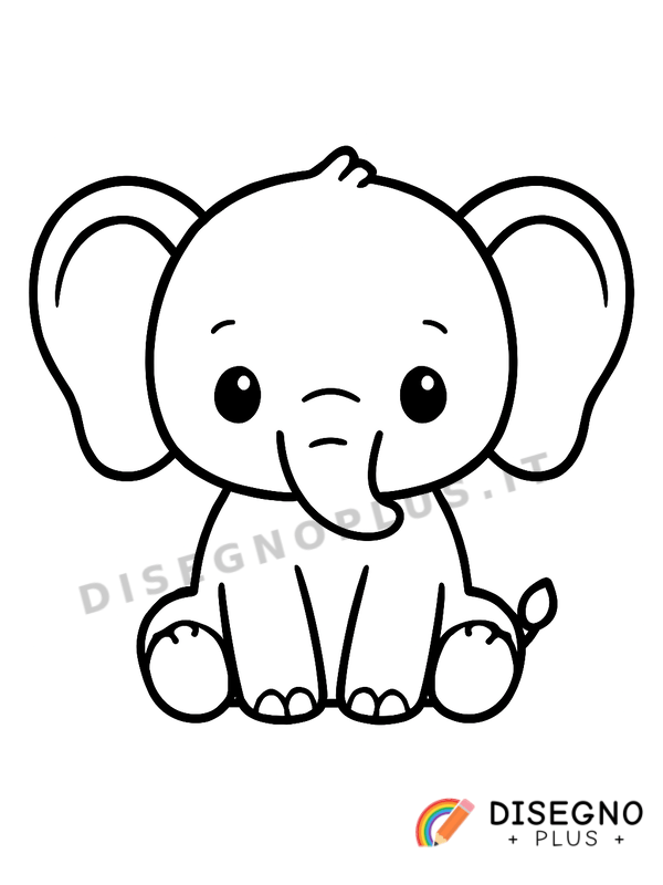 Disegno Elefantino da colorare