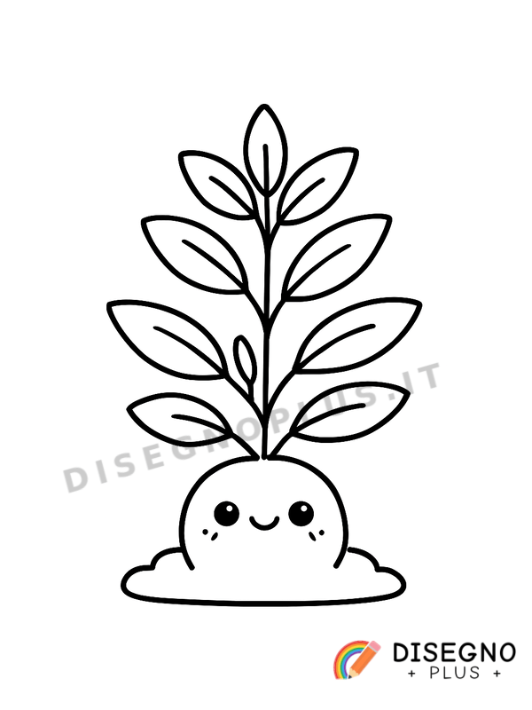 Disegno Erba aromatica con foglie verdi   da stampare e colorare