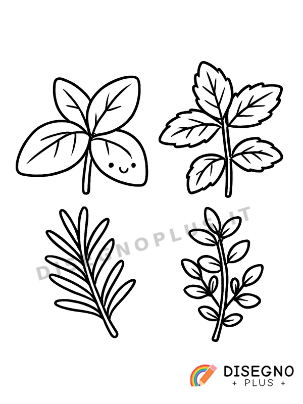 Disegno Erbe aromatiche in vaso sul davanzale   da stampare e colorare