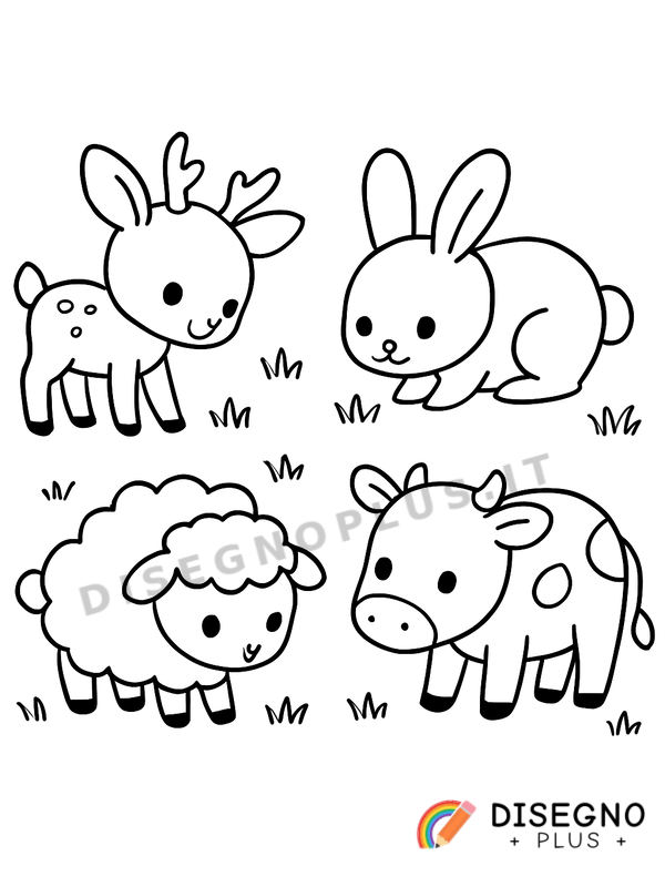 Disegno Erbivori che pascolano da colorare
