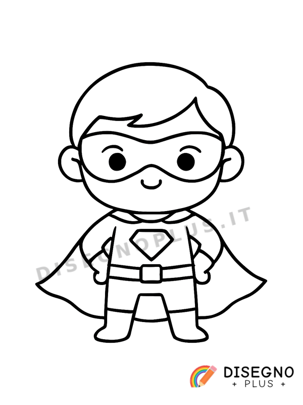 Disegno Eroe con mantello che vola nel cielo   da stampare e colorare