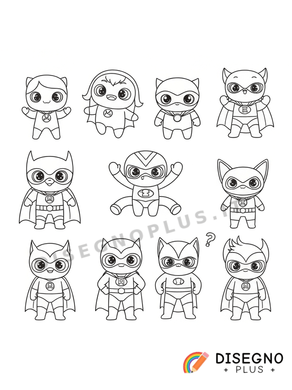 Disegno Eroi dei fumetti da colorare