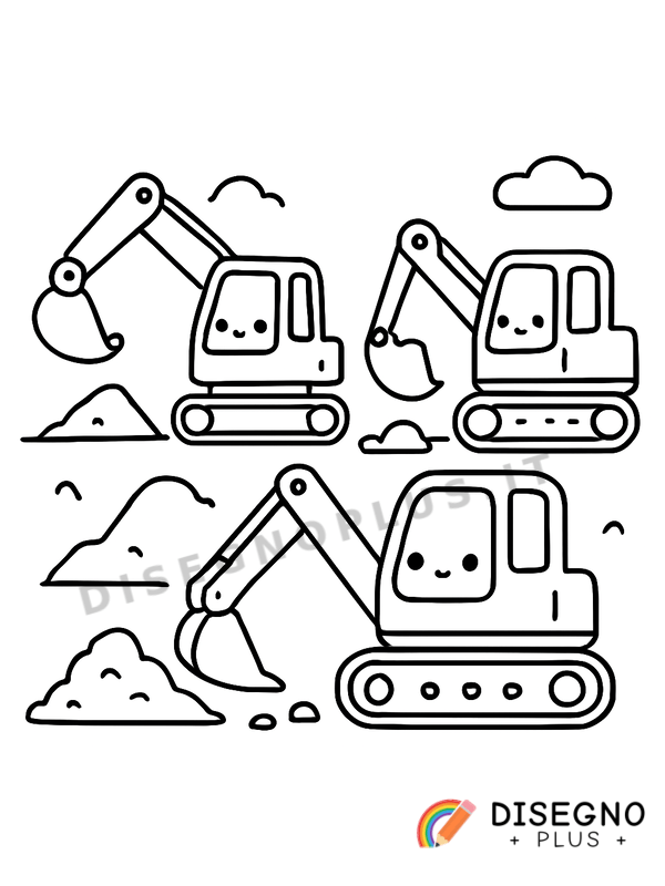 Disegno Escavatori al lavoro da colorare