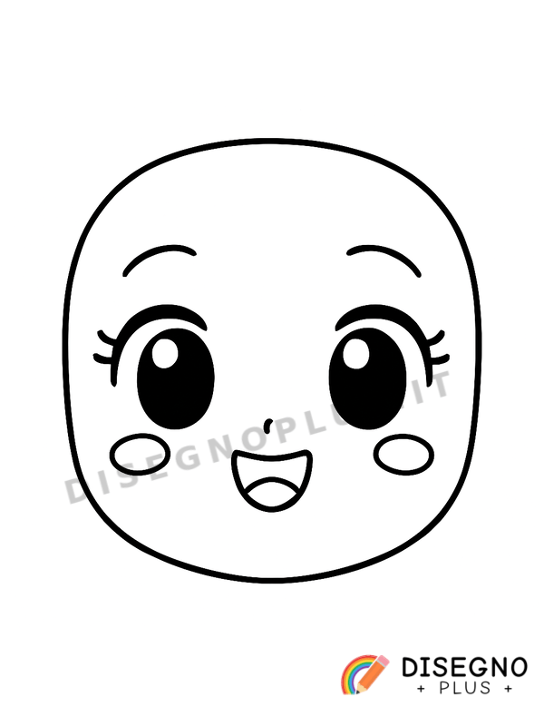 Disegno Espressione del viso con occhi felici   da stampare e colorare