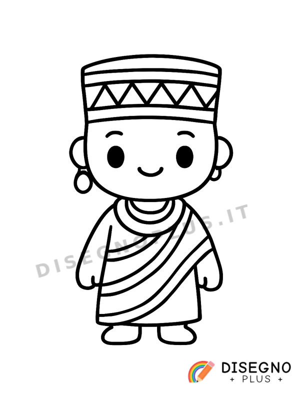 Disegno Etnico africano con maschera   da stampare e colorare