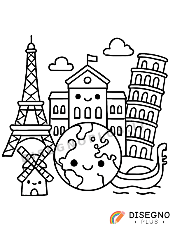 Disegno Europeo da colorare