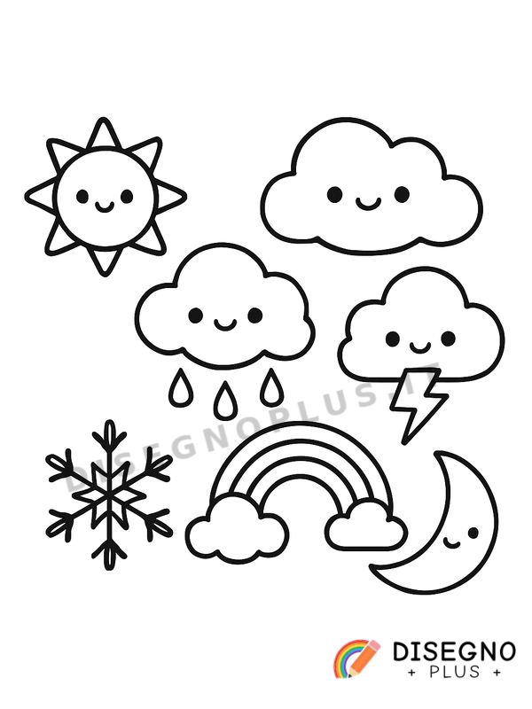 Disegno Eventi meteorologici da colorare