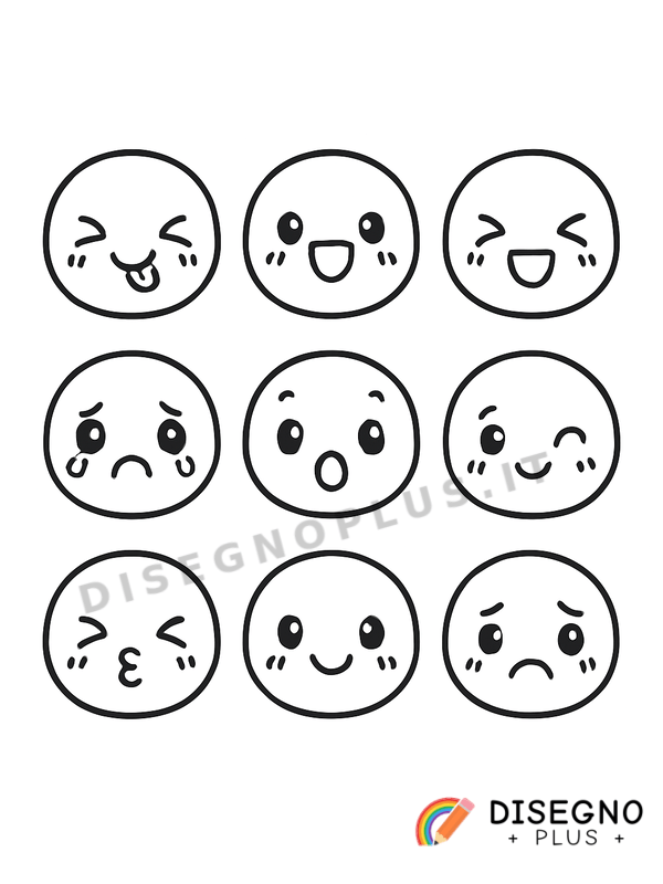 Disegno Facce buffe con lingua fuori   da stampare e colorare