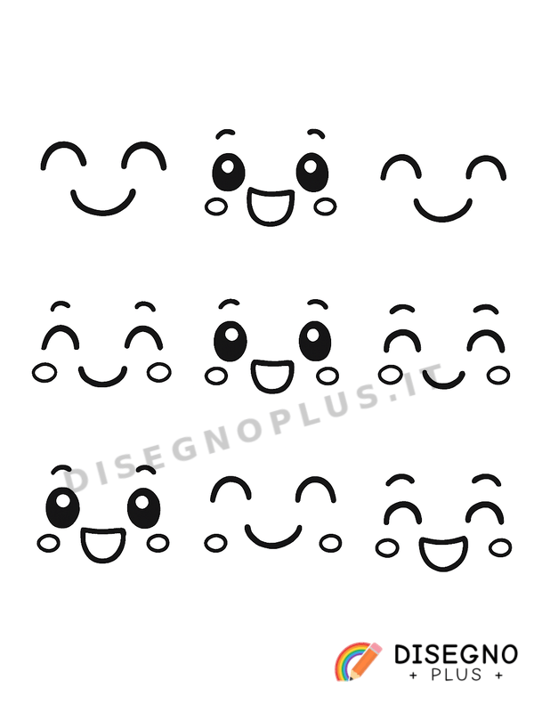 Disegno Facce sorridenti con guance rosse   da stampare e colorare