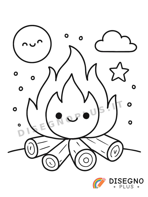 Disegno Falò da colorare
