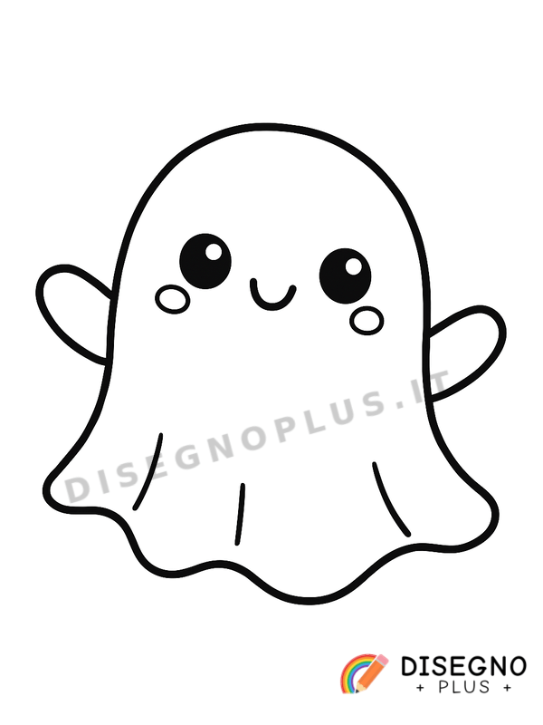 Disegno Fantasma di Halloween da colorare
