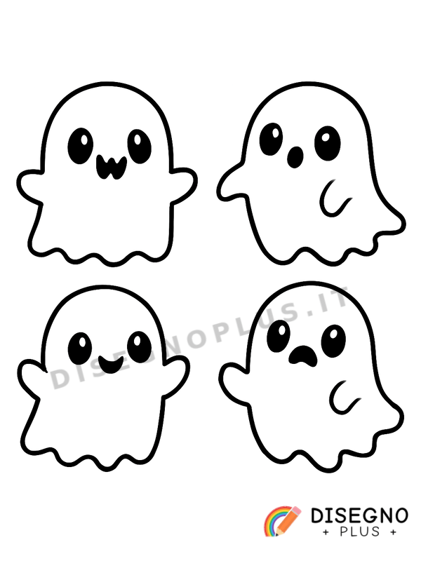 Disegno Fantasmi spaventosi da colorare