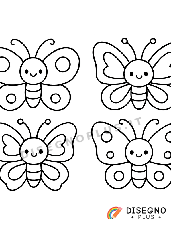 Disegno Farfalle colorate da colorare