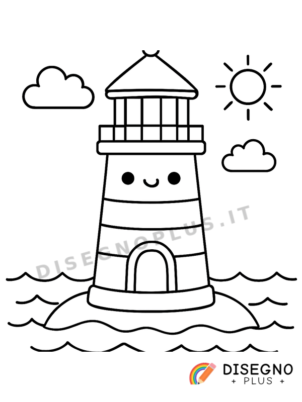 Disegno Faro sul mare da colorare