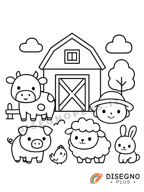 Disegno Fattoria con animali da colorare