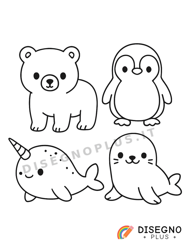 Disegno Fauna artica da colorare