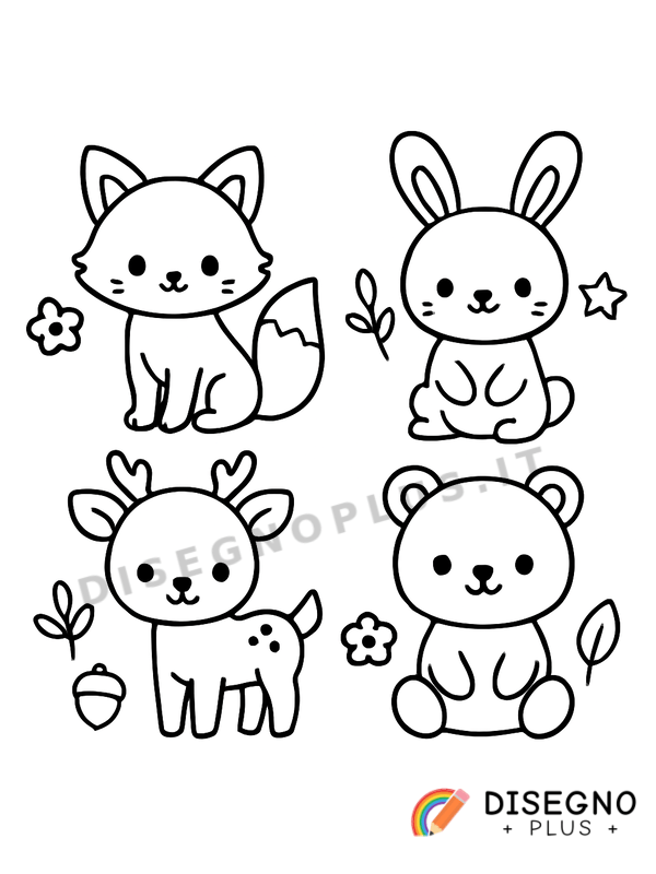 Disegno Fauna boschiva da colorare