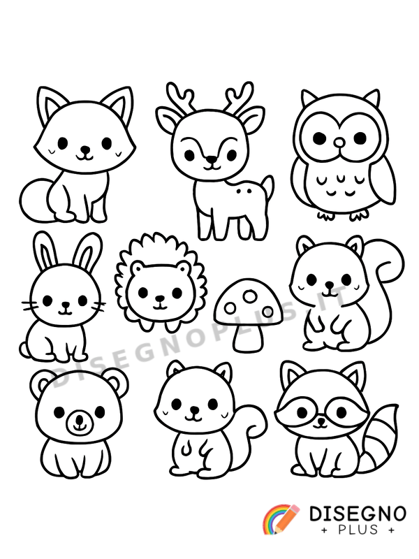 Disegno Fauna della foresta da colorare