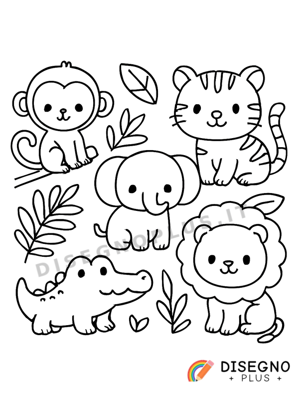 Disegno Fauna della giungla da colorare