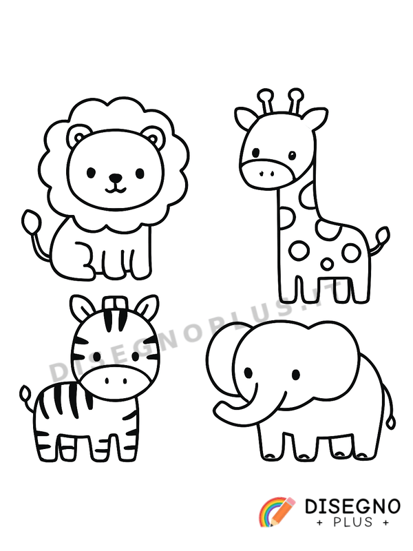 Disegno Fauna della savana da colorare