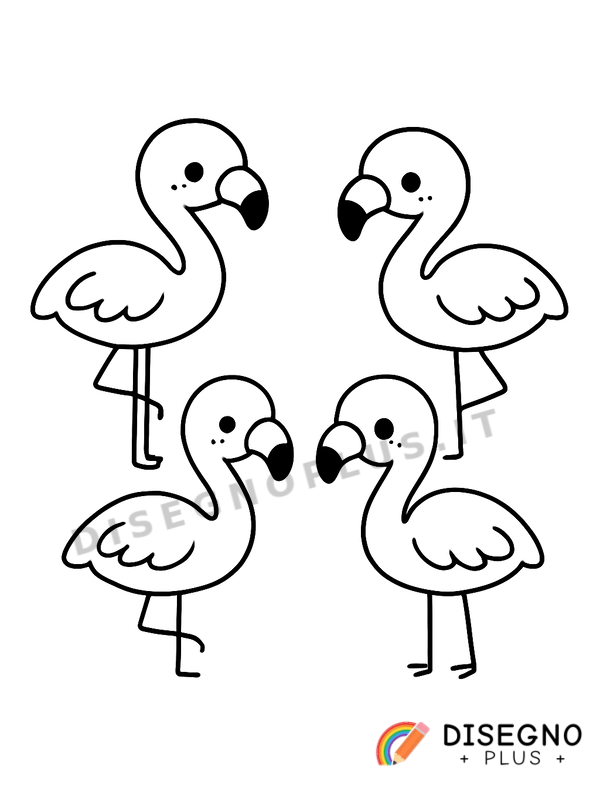 Disegno Fenicotteri rosa da colorare
