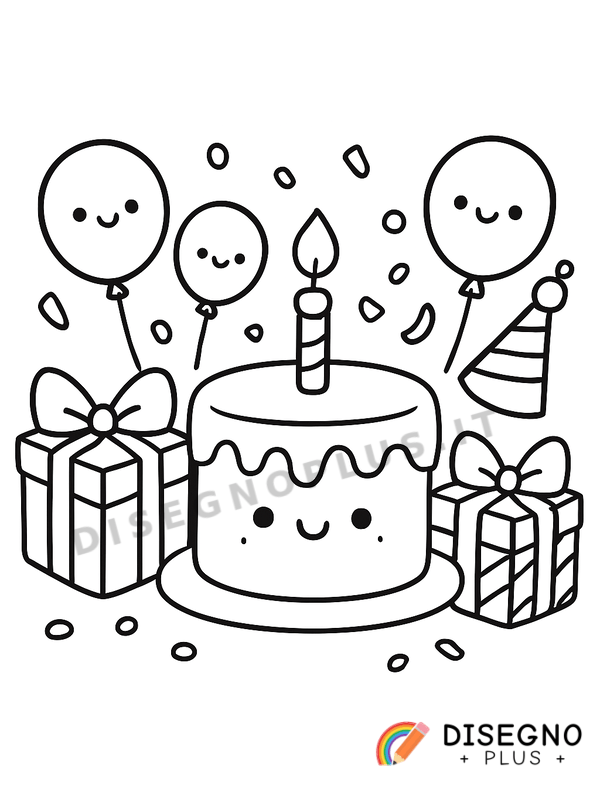 Disegno Feste con regali da colorare