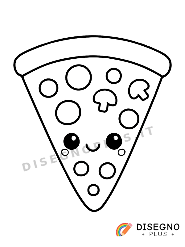 Disegno Fetta di pizza con pomodoro   da stampare e colorare