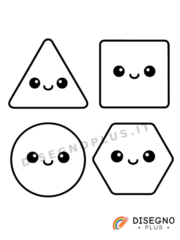 Disegno Figure geometriche colorate   da stampare e colorare