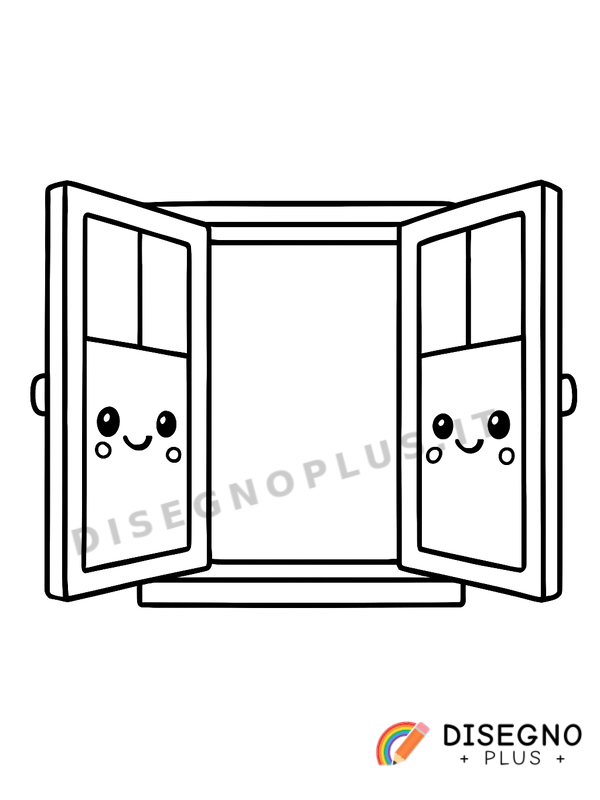 Disegno Finestre aperte con panorami   da stampare e colorare