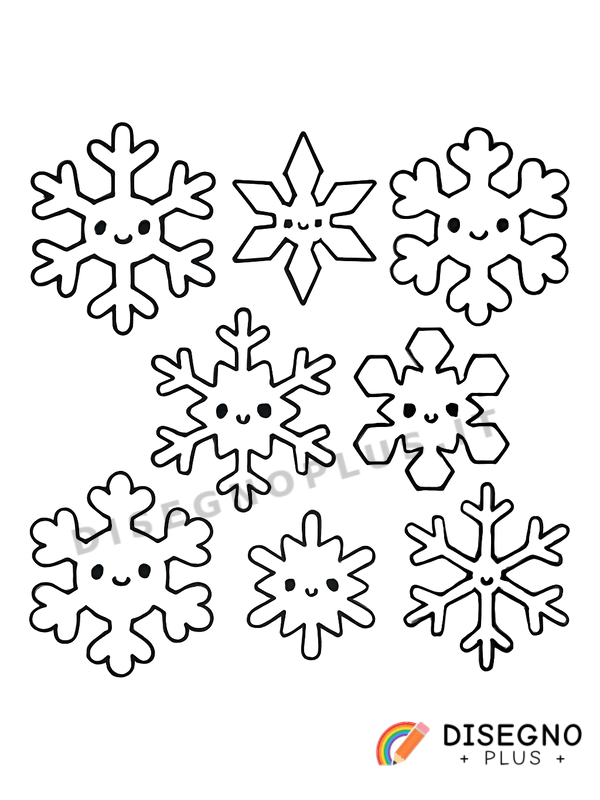 Disegno Fiocchi di neve che cadono lenti   da stampare e colorare