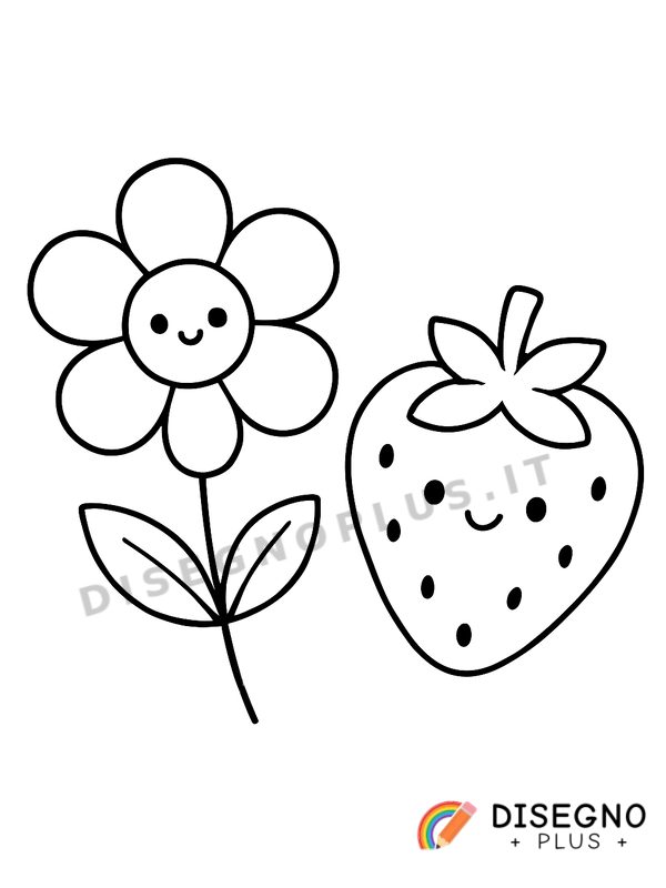 Disegno Fiore e frutto da colorare