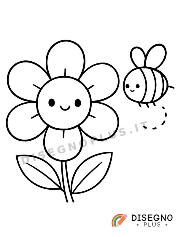 Disegno Fiore impollinato da colorare