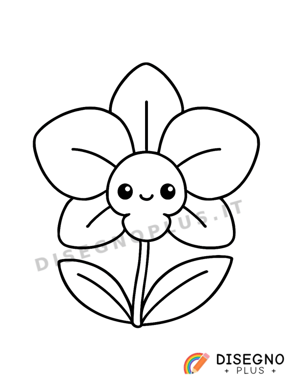 Disegno Fiore orchidea con petali curvi   da stampare e colorare