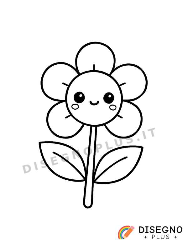 Disegno Fiore viola da colorare