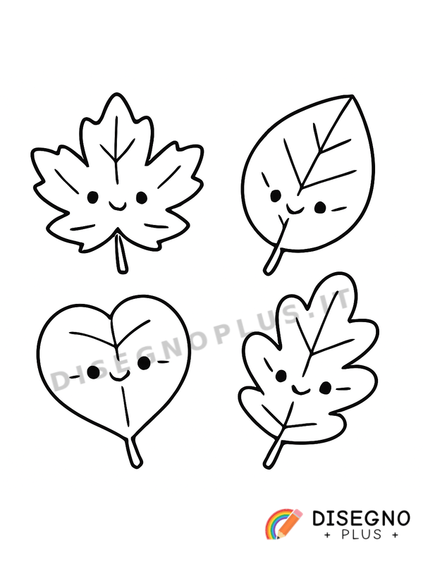 Disegno Foglie rosse da colorare
