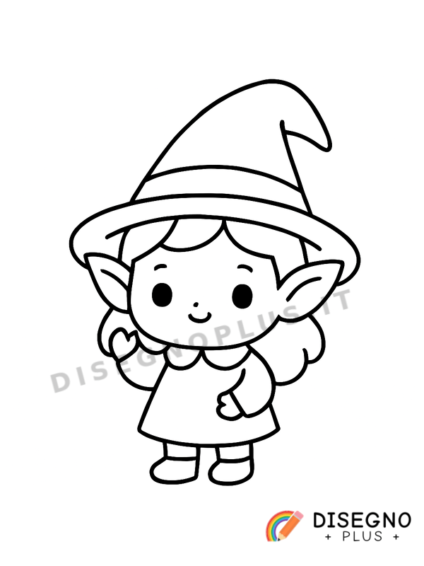 Disegno Folletti con cappello da colorare