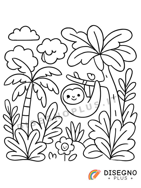 Disegno Foresta amazzonica con animali nascosti   da stampare e colorare