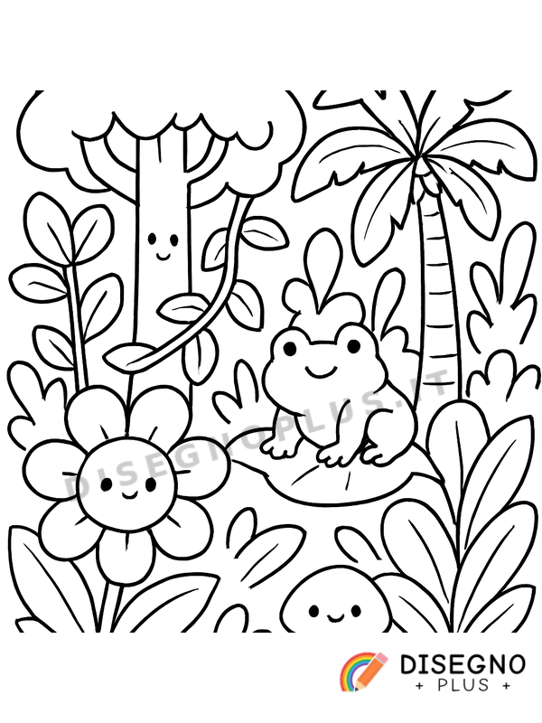Disegno Foresta pluviale da colorare