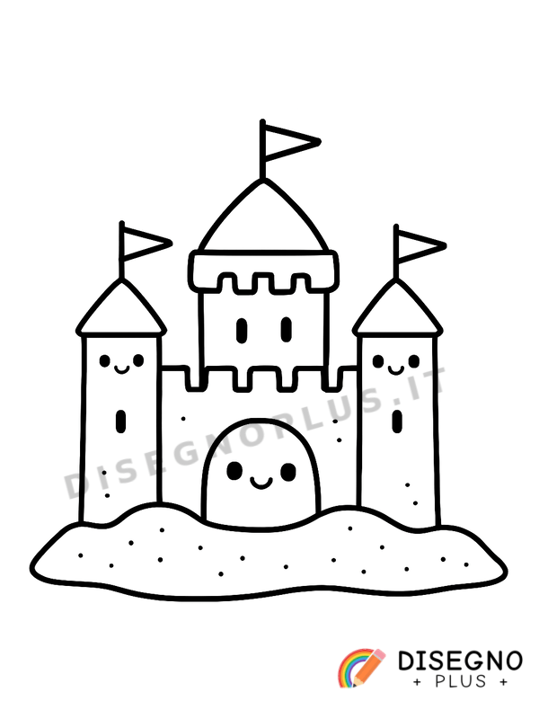 Disegno Fortezze di sabbia da colorare