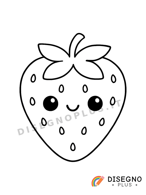 Disegno Fragola rossa con semini gialli   da stampare e colorare